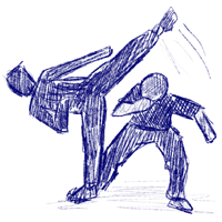 Capoeira dancers